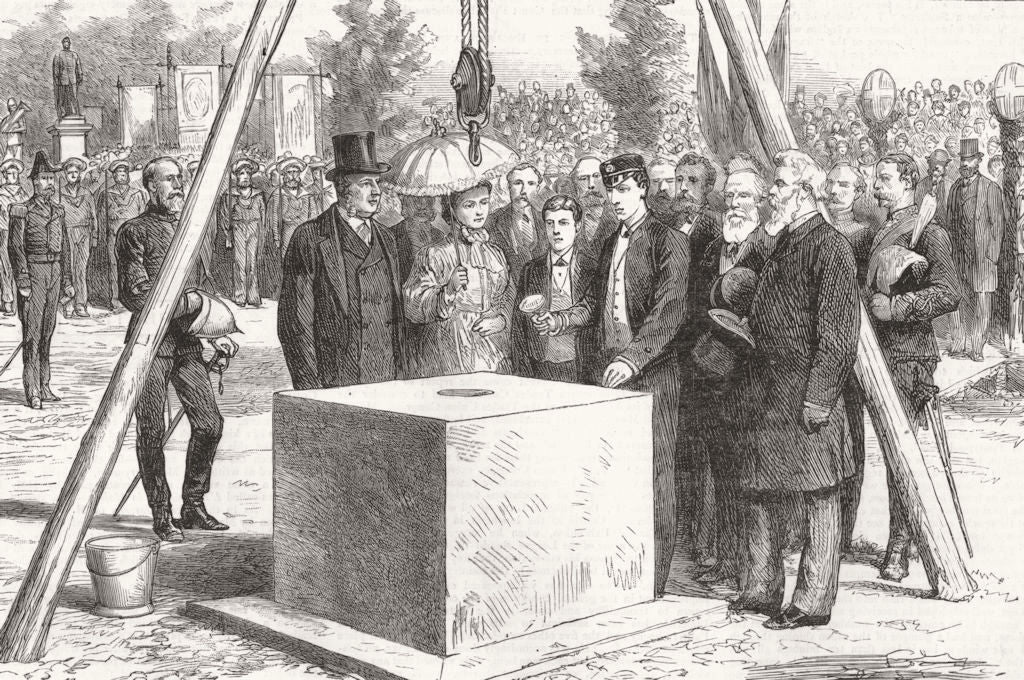 SYDNEY. Prince Albert Victor keystone for a statue of Queen Victoria 1881